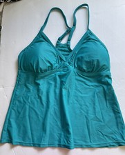 Coastal Blue Women's Swimwear Tankini Top Turquoise  Medium NWOT