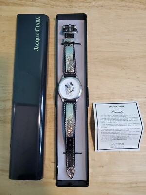 Vintage Jacque Ciara Quartz Watch with Female Indian Chief Dial New Rare