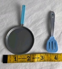 Our Generation Kitchen Frying Pan Spatula American Girl Blue Handle Retired