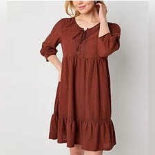 Frye and Co. Eyelet Lace 3/4 Sleeve Dress in Smoked Paprika NWT Size XXL