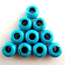 10 Pcs Wholesale Beautiful Blue Turquoise Large Hole Beads DIY AST071