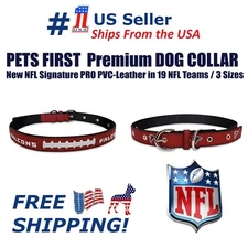 Pets First NFL Premium Leather Pet Collar Extra Tough & Durable Dog Collar