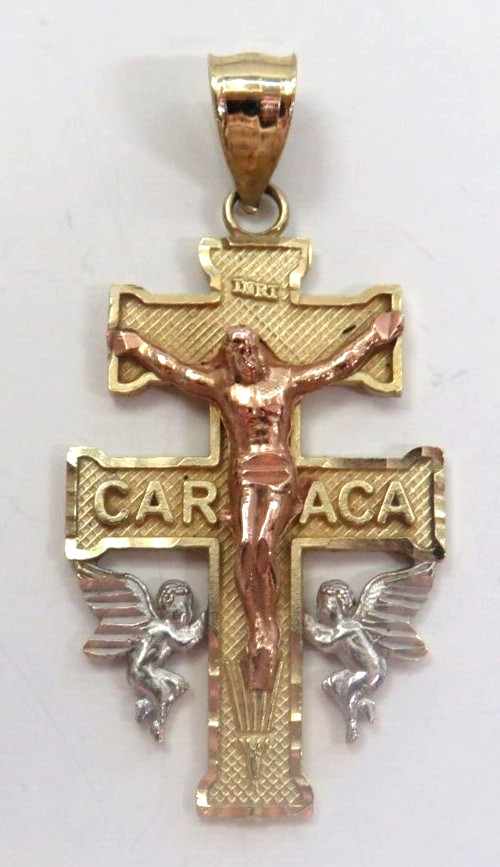 Gorgeous Solid 14K Multi-Color Gold CARAVACA Cros… - image 1