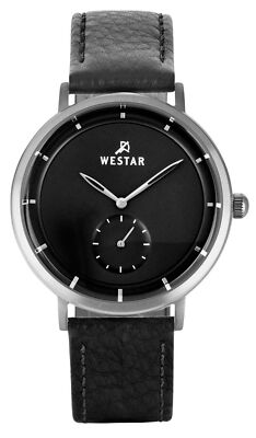 Westar-Profil Lederarmband Schwarz Zifferblatt Quarz 50246STN103 50M Herrenuhr