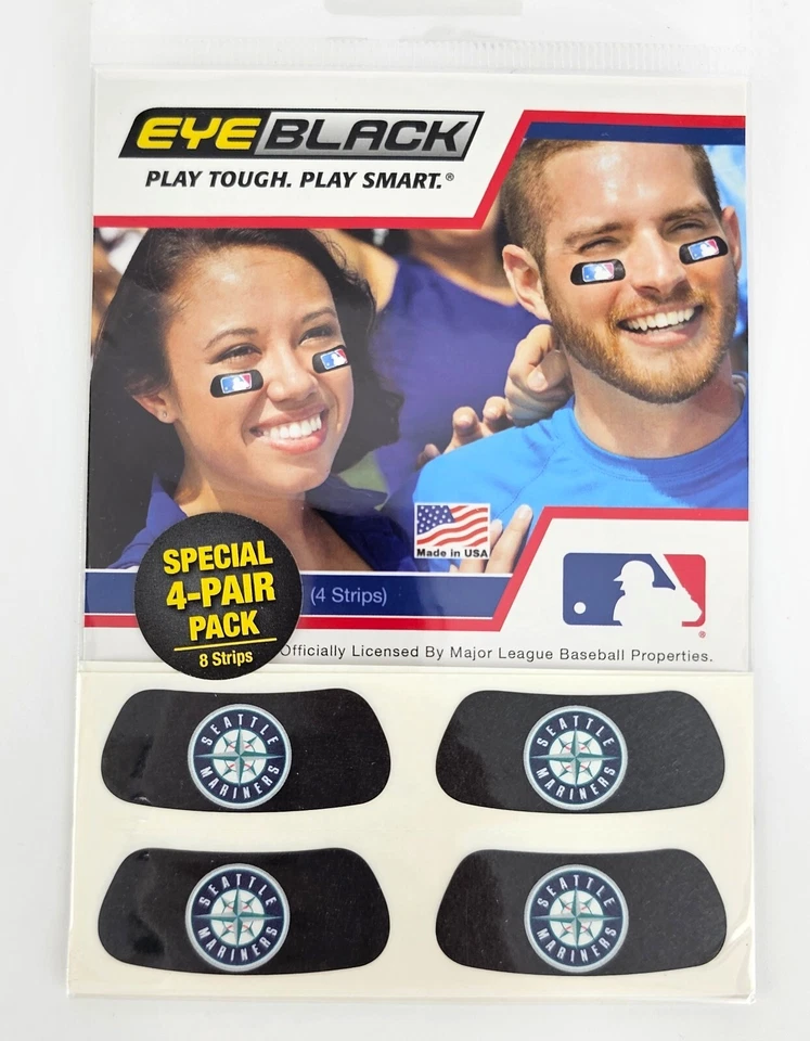 8 Seattle Mariners MLB Baseball - Eye Black Strip Packs, Face Decals Tattoos Lot - Image 2 of 3