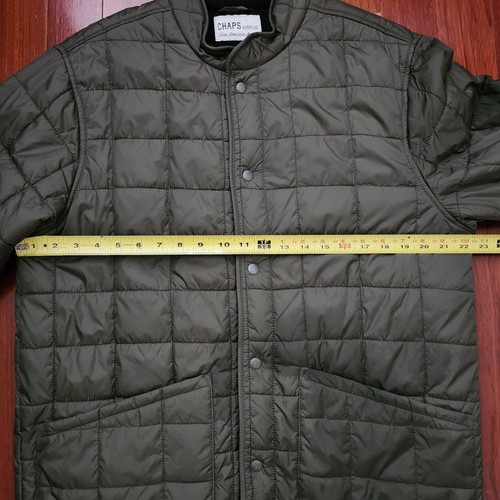 CHAPS Surplus True American Brand Olive Color Quilted Jacket Coat L - Picture 12 of 14