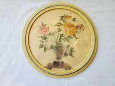 BORIN Creation Wall Art Aquatone Still Life Floral Asian Vase Decor Original