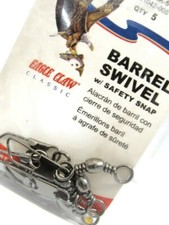 Eagle Claw No. 5 Barrel Swivel Fishing Lure With Safety Snap QTY 5 NIB