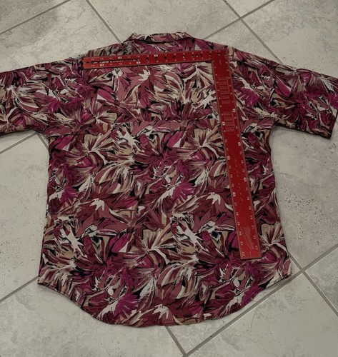 Vintage Triumph California Hawaiian Shirt Large Button Front Maroon floral 1970s - Picture 10 of 10