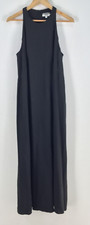 VINTAGE Mani Italy womens maxi dress size 46 aus 10 black sleeveless 089395