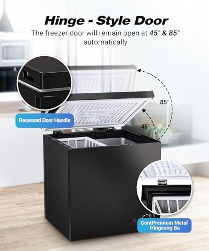 Chest Freezer Deep Freezer 5.0 Cu.Ft Freezer Black Free-Standing Top Door 