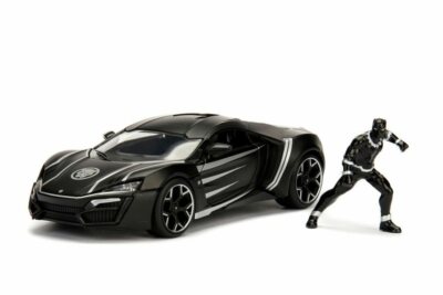 LYKAN HYPERSPORT WITH AVENGERS PANTHER FIGURE JADA 99723 1/24 DIECAST CAR