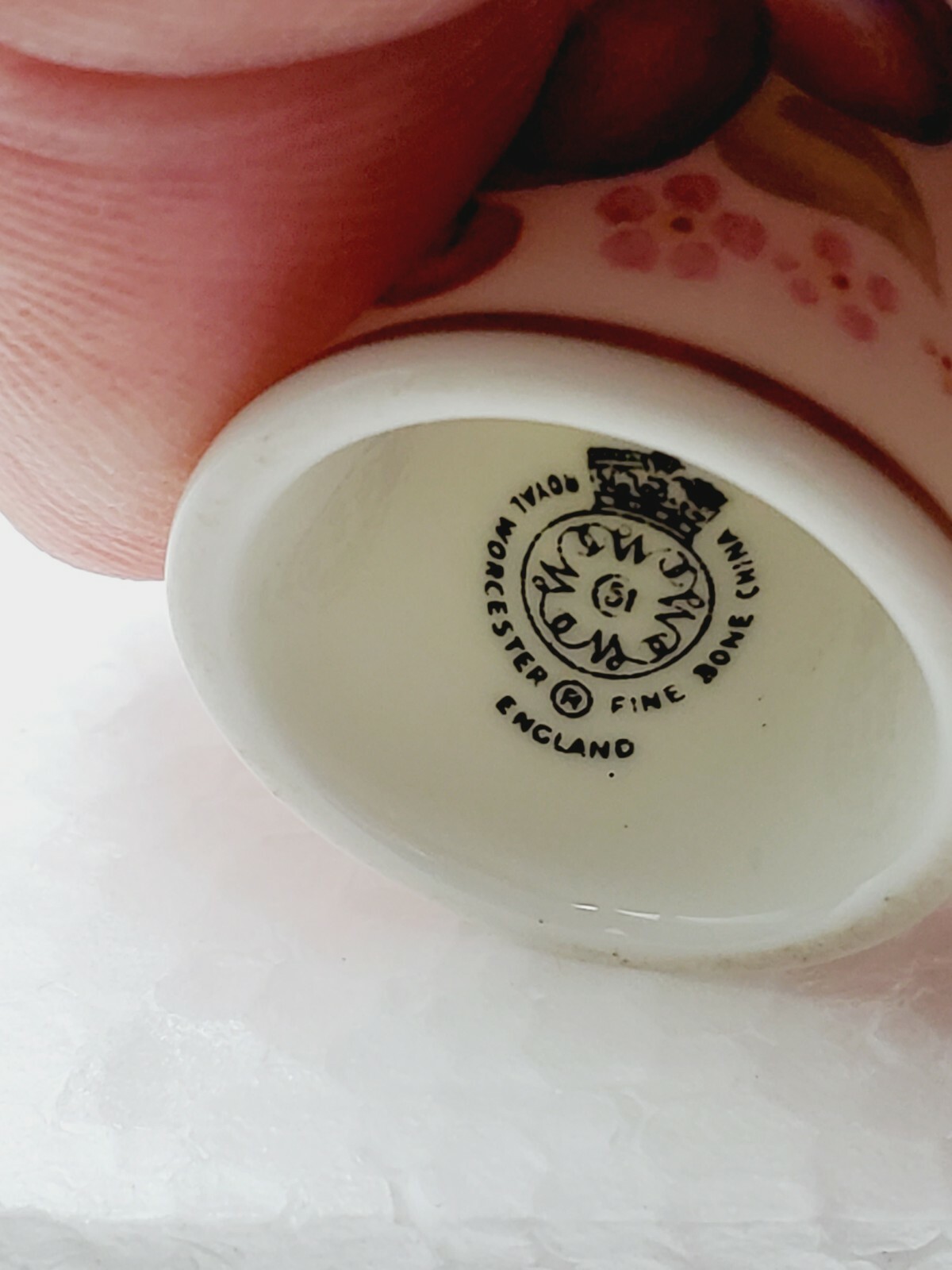 Vintage Royal Worcester Thimble Hand Painted Fruit Signed 