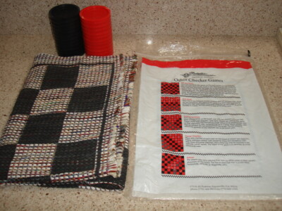 Multiflex Designs Jumbo Size Checkers/Tic-Tac-Toe Games 2 On 1 Rug USA NEW