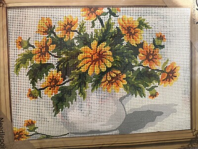 Collection D Art Printed needlepoint kits Tapestry Canvas 30x40 cm Flowers
