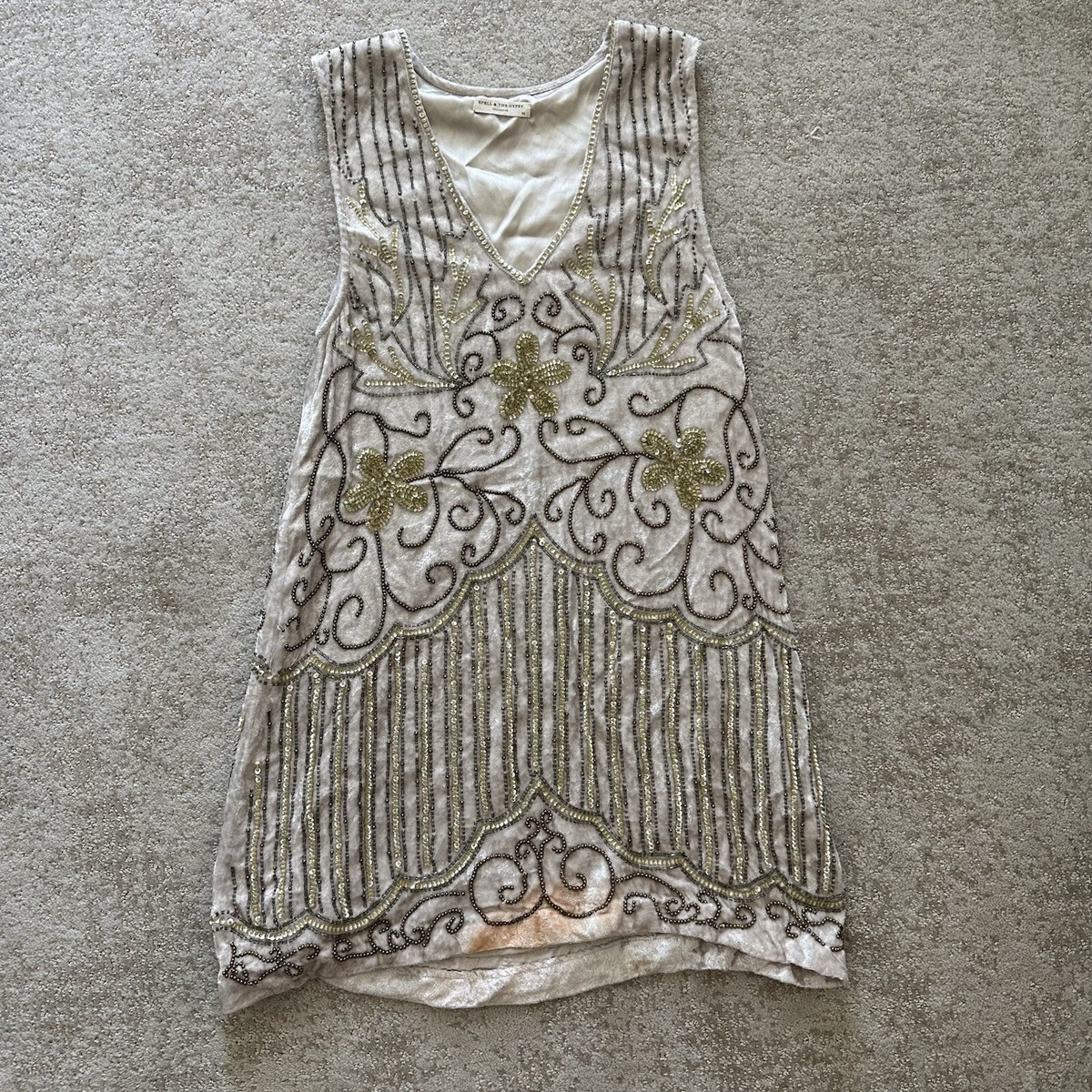 elsa sequin dress spell SPELL & THE GYPSY Elsa Sequin Dress ~ Eggnog
