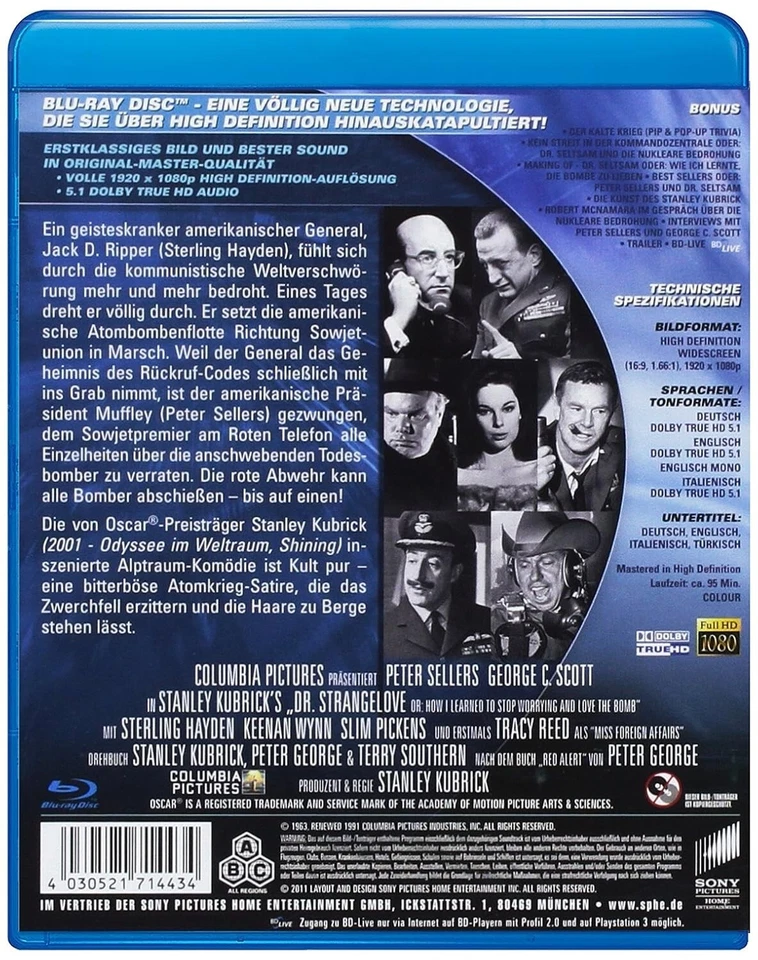Dr. Seltsam oder: Wie ich lernte, die Bombe zu lieben (1964)[Blu-ray/Neu/OVP] - Bild 2 von 4