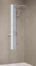 Colonna Doccia Muro Novellini Line 2 Idromassaggio Meccanico Silver Bianco Opaco