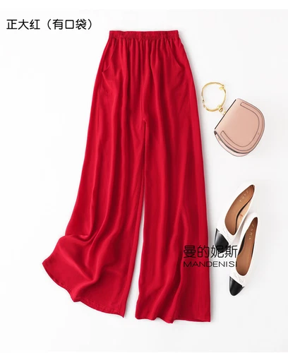 Damen 100 % Seide Maulbeere weites Bein Hose Abend Komfort Palazzo lose Hose - Bild 22 von 39