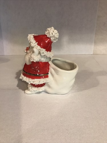 New Holland Reproduction of Vintage Spaghetti Santa Claus Planter Candy Dish - Picture 5 of 8