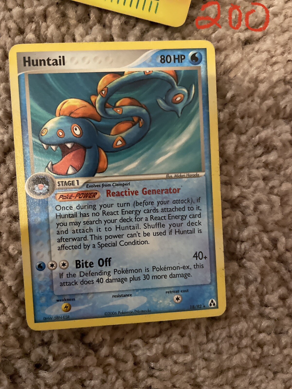 2006 Huntail pokémon card