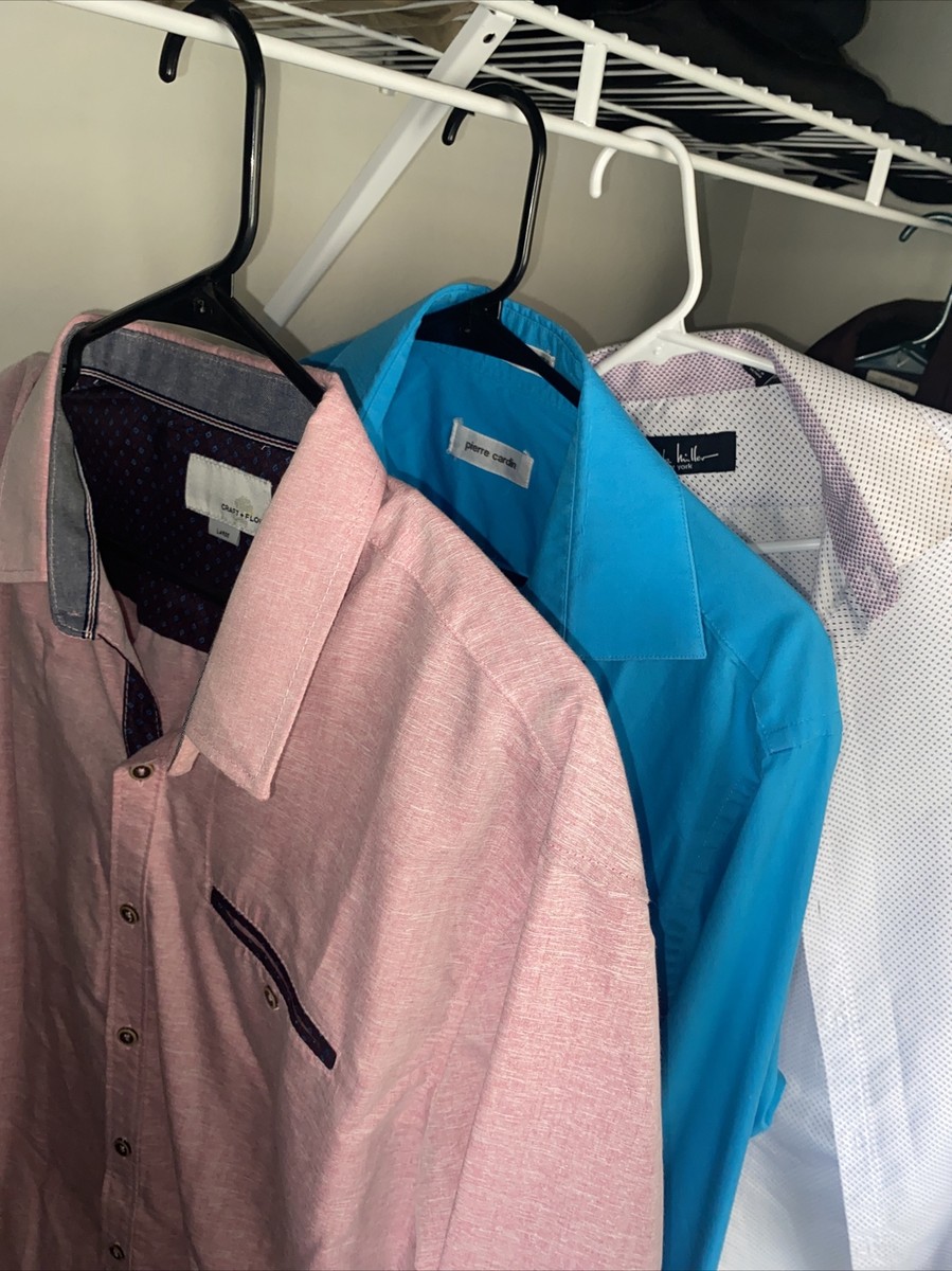 dress shirt bundle Organic Cotton Stretch Twill Dress Shirt 3 Pack Bundle in Light Blue/White  Check
