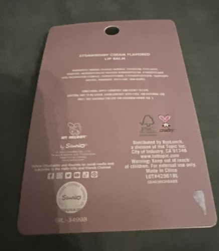 Sanrio My Melody Latte Bear Strawberry Cream Flavored Lip Balm .05oz. New Pack - Picture 4 of 6