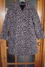 ~ USA LEOPARD ~ Waterproof 3/4 COAT Above Knee RAIN MAC Pink Black 8-10 £87