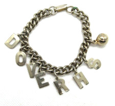 Vintage 1960's High School Charm Bracelet DOVER HS 7" gold tone