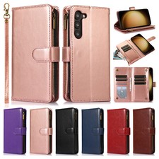 For Samsung Galaxy A54 A53 A32 A12 Leather 9 Card Slots Zipper Wallet Phone Case