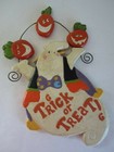 Trick Or Treat Ghost Wooden Wall Hanging Plaque Halloween Decor Pumpkin Folk Art — photo 2