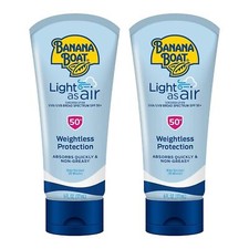 2 Pack Banana Boat Light As Air Sunscreen Lotion SPF 50 Lightweight COS019