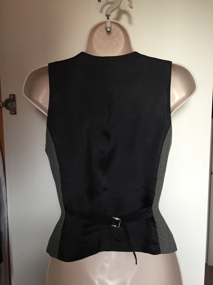 Винтажный Mondi талии куртка в черный/кремовый - размер 8. - Изображение 3 из 3