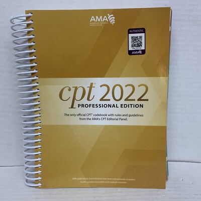 CPT 2022: Professional Edition Codebook with Rules and Guidelines from AMA