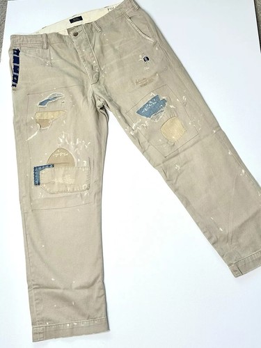 Ralph Lauren Polo Sportsman bestickte Denim Patchwork kultige khaki aztekische Hose - Bild 6 von 19