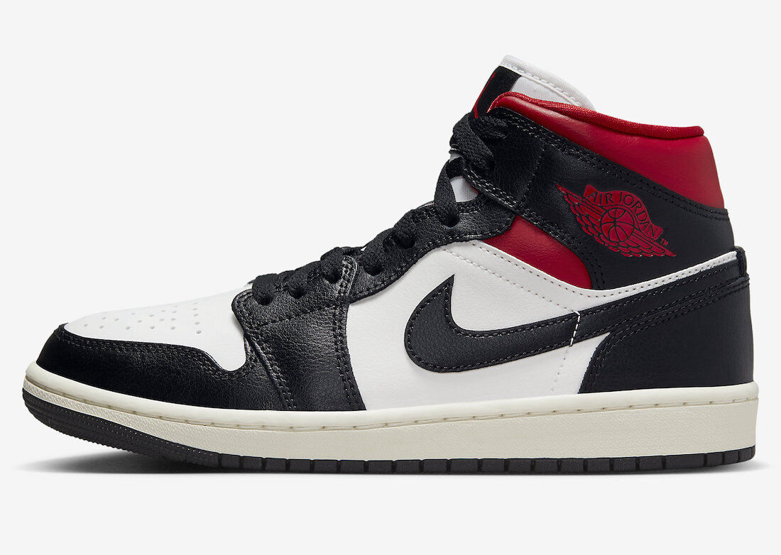 Nike Air Jordan 1 Mid Gym Red Panda White BQ6472-061 Womens Nike Air Jordan 1 Mid Gym Red Panda White BQ6472-061 Womens