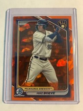 2024 Bowman Sapphire Mike Boeve Orange Refractor RC #D /25 SSP #BCP138 Brewers