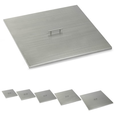 American Fireglass Stainless Steel Fire Pit Covers Square With