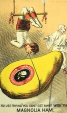 1878 Clown Circus Acrobat Giant Magnolia Ham McFerran, Shallcross Card F103