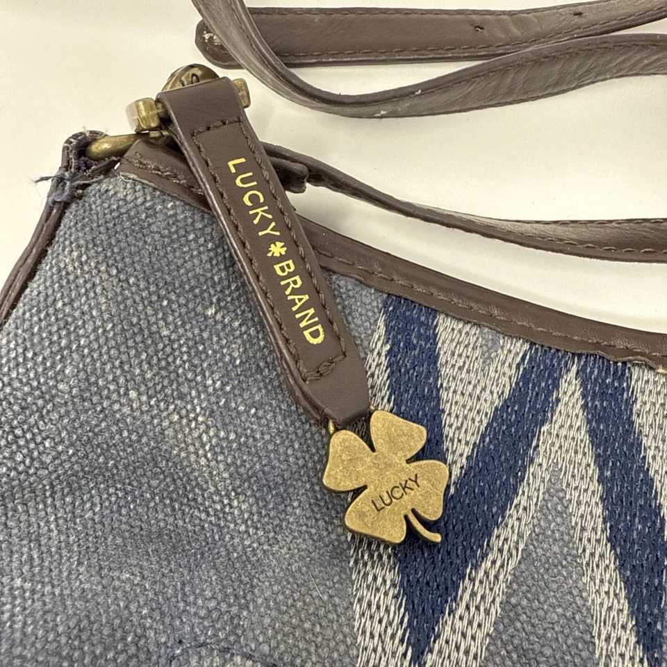 Bandolera de algodón LUCKY BRAND Boho Hippie rara azul Foto 3 de 4