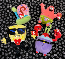 Ty Beanie Babies SpongeBob SquarePants Plush Set of 4 Tagged Used Mint Item JPN