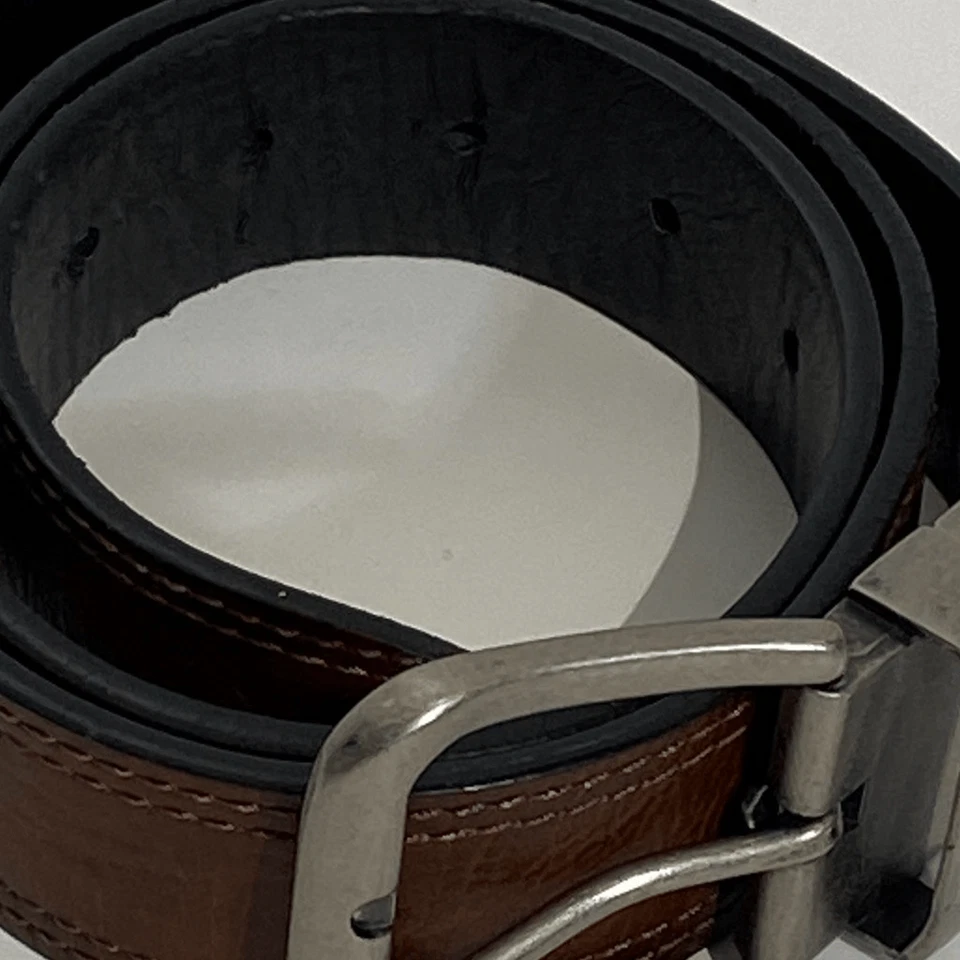 Cinturón Ajustable Doble Puntada Reversible Marrón Negro Genuino Dickies Para Hombre 38" Foto 2 de 4