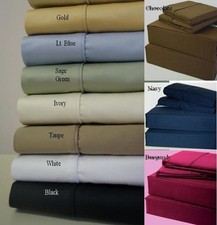 Fitted Sheet Set 3 PCs with Extra Deep Pocket Till 30" Egyptian Cotton 1200 TC