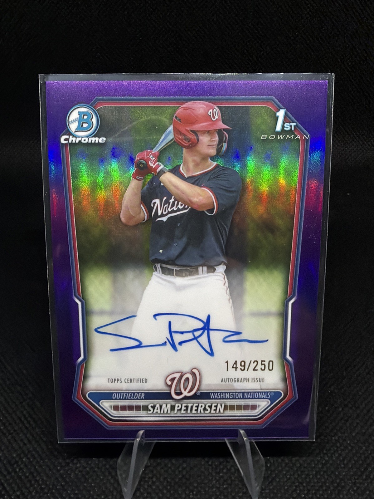 2026 Bowman Chrome Sam Petersen /250 True Purple 1st Bowman Autograph Nationals