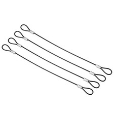 4 St&uuml;ck 8" Sicherheit Kabel Schloss Edelstahl 2mm Durchm. Draht Seil Schwarz