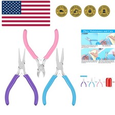 3pcs Jewelry Making Plier Tools with Needle/Chain/Round Nose Pliers and Wire ...