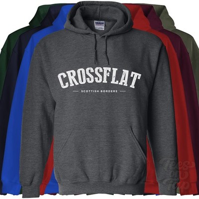 CROSSFLAT SCOTTISH BORDERS HOODIE Maxton Scotland college varsity style