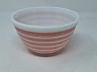 PYREX GLASS 401 Rainbow Pink/White Stripes Mixing Bowl 1 1/2 pint 5 1/2" VINTAGE