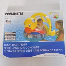 PoolMaster Duck Baby Rider Seat Pool Floaty with Shade Pre-Swimmer 8-24 Mo NEW