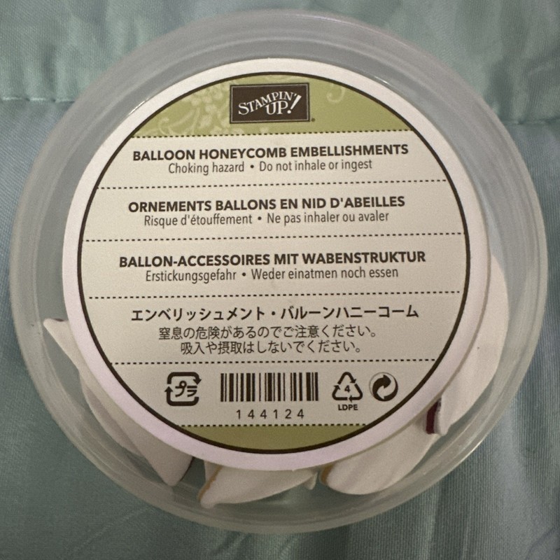 NEW Stampin Up! Balloon Honeycomb Embellishments - Multi Colored (12)